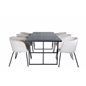 Leif Dining Table , Black Black smoked smoked Glass+Berit Chair , Black Beige Velvet_6