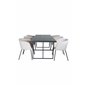 Leif Dining Table , Black Black smoked smoked Glass+Berit Chair , Black Beige Velvet_6