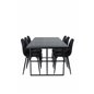 Leif Dining Table , Black Black smoked smoked Glass+Polar Dining Chair , Black Black_6