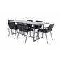 Leif Dining Table - Black / Black smoked smoked Glass+Tvist Chair - Black / Black PU_6