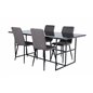 Leif Dining Table - Black / Black smoked smoked Glass+Windu Lyx Chair - Black / Grey Micro Fibre_4