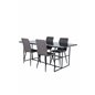 Leif Dining Table - Black / Black smoked smoked Glass+Windu Lyx Chair - Black / Grey Micro Fibre_4