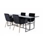 Leif Dining Table - Black / Black smoked smoked Glass+Pippi Chair - Distressed Copper / Black Velvet_4