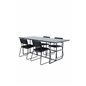 Leif Dining Table - Black / Black smoked smoked Glass+Kenth Chair - Black / Black PU_4