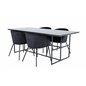 Leif Dining Table - Black / Black smoked smoked Glass+Berit Chair - Black / Black Velvet_4