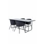 Leif Dining Table - Black / Black smoked smoked Glass+Berit Chair - Black / Black Velvet_4