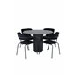 Marbs Round Dining Table , Black Black Glass Marble+Arrow armchair , Black Legs , Black Velvet_4