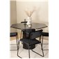 Marbs Round Dining Table - Black / Black Glass Marble+Kenth Chair - Black / Black Velvet_4