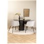 Marbs Round Dining Table - Black / Black Glass Marble+Berit Chair - Black / Light Grey Velvet_4