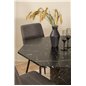 Marbs Round Dining Table - Black / Black Glass Marble+Windu Lyx Chair - Black / Grey Micro Fibre_4