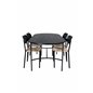 Skate Oval Dining Table , Black Black Veneer+Polly Dining Chair , Nature Black_4