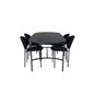 Skate Oval Dining Table , Black Black Veneer+Vault Dining Chair , Black Legs , Black Fabric_4