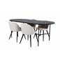 Skate Oval Dining Table - Black / Black Veneer+Velvet Stitches Chair - Black / Beige Velvet_4