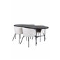 Skate Oval Dining Table - Black / Black Veneer+Berit Chair - Black / Beige Velvet_4