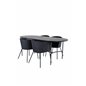 Skate Oval Dining Table - Black / Black Veneer+Berit Chair - Black / Black Velvet_4