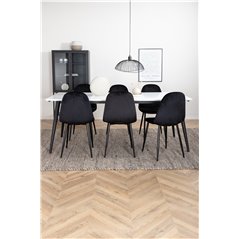 Jimmy Dining Table , Black White HPL+Polar Dining Chair , Black legs Black Velvet (ers√§tter 19902,888)_6