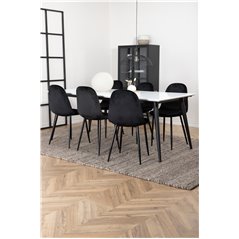 Jimmy Dining Table , Black White HPL+Polar Dining Chair , Black legs Black Velvet (ers√§tter 19902,888)_6