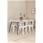 Jimmy Dining Table , Black White HPL+Bullerbyn Windsor Dining Chair , White_4