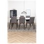 Jimmy Dining Table , Black White HPL+Windu Lyx Chair , Black Grey Micro Fibre_6