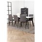 Jimmy Dining Table , Black White HPL+Windu Lyx Chair , Black Grey Micro Fibre_6