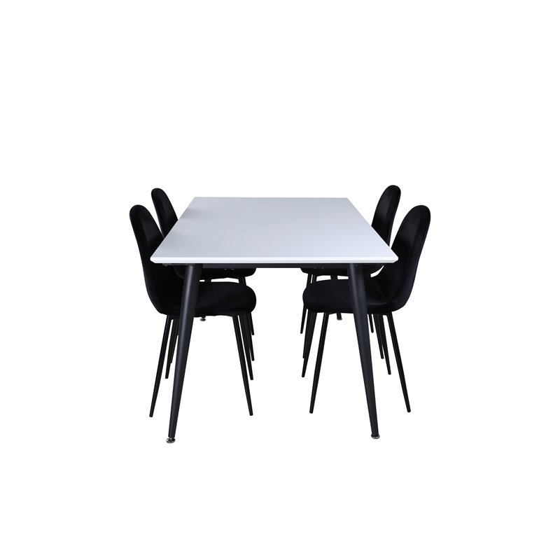 Jimmy Dining Table , Black White HPL+Polar Dining Chair , Black legs Black Velvet (ers√§tter 19902,888)_4