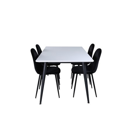 Jimmy Dining Table , Black White HPL+Polar Dining Chair , Black legs Black Velvet (ers√§tter 19902,888)_4