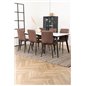 Jimmy Dining Table , Black White HPL+Windu Lyx Chair , Black Brown Micro Fibre_6