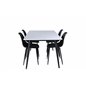 Jimmy Dining Table , Black White HPL+Polar Plastic Dining Chair , Black Legs Black Plastic_4