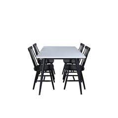 Jimmy Dining Table , Black White HPL+L√∂nneberga Windsor Chair , Black_4