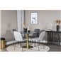 Estelle Round Dining Table ø106 H75 - Black / Brass, Muce  Dining Chair - Black Legs - Grey Velvet_4