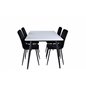 Jimmy Dining Table , Black White HPL+Windu Lyx Chair , Black Black Velvet_4