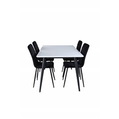 Jimmy Dining Table , Black White HPL+Windu Lyx Chair , Black Black Velvet_4