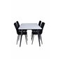 Jimmy Dining Table , Black White HPL+Windu Lyx Chair , Black Black Velvet_4