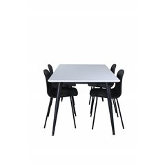 Jimmy Dining Table , Black White HPL+Arctic Dining Chair , Black Legs , Black Plastic_4