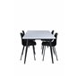 Jimmy Dining Table , Black White HPL+Arctic Dining Chair , Black Legs , Black Plastic_4