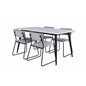 Jimmy Dining Table - Black / White HPL+Kenth Chair - Black / Light Grey Velvet_4