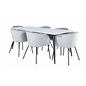 Jimmy Dining Table - Black / White HPL+Berit Chair - Black / Light Grey Velvet_6