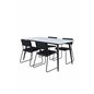 Jimmy Dining Table - Black / White HPL+Kenth Chair - Black / Black PU_4