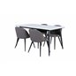 Jimmy Dining Table - Black / White HPL+Velvet Stitches Chair - Black / Grey Micro Fibre_4