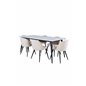 Jimmy Dining Table - Black / White HPL+Velvet Stitches Chair - Black / Beige Velvet_6