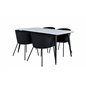 Jimmy Dining Table - Black / White HPL+Berit Chair - Black / Black Velvet_4