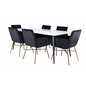 Jimmy Dining Table - Black / White HPL+Pippi Chair - Distressed Copper / Black Velvet_6