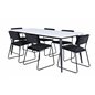 Jimmy Dining Table - Black / White HPL+Kenth Chair - Black / Black Velvet_6