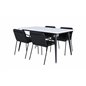 Jimmy Dining Table - Black / White HPL+Tvist Chair - Black / Black PU_4