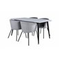 Jimmy Dining Table - Black / White HPL+Berit Chair - Black / Light Grey Velvet_4