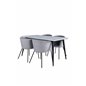 Jimmy Dining Table - Black / White HPL+Berit Chair - Black / Light Grey Velvet_4