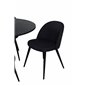 Bianca Round Dining Table , Black Black Veneer+Velvet Dining Chiar , Black legs, Black Fabric_4