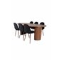 Bianca Oval Dining Table , Walnut Black Veneer+Polar Dining Chair , Walnut Legs , Black Fabric_6