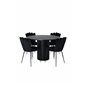 Bianca Round Dining Table , Black Black Veneer+Limhamn Light , Chair , Black Velvet_4