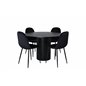 Bianca Round Dining Table , Black Black Veneer+Polar Dining Chair , Black legs Black Velvet (ers√§tter 19902,888)_4